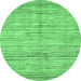 Round Oriental Emerald Green Modern Rug, abs3048emgrn