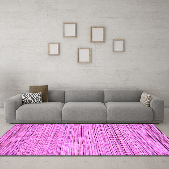 Machine Washable Oriental Purple Modern Area Rugs in a Living Room, wshabs3048pur