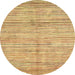 Round Abstract Chocolate Brown Oriental Rug, abs3048