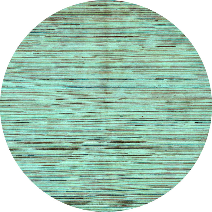 Round Oriental Light Blue Modern Rug, abs3048lblu