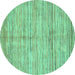 Round Oriental Turquoise Modern Rug, abs3048turq