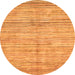 Round Oriental Orange Modern Rug, abs3048org