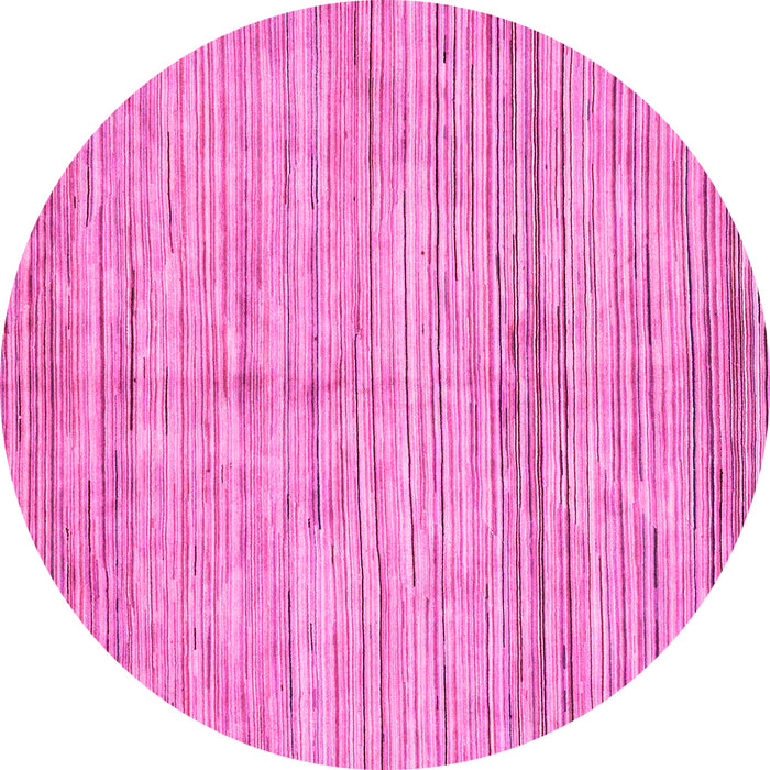 Round Machine Washable Oriental Pink Modern Rug, wshabs3048pnk