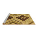 Sideview of Machine Washable Abstract Orange Rug, wshabs3049