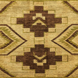 Square Machine Washable Abstract Orange Rug, wshabs3049