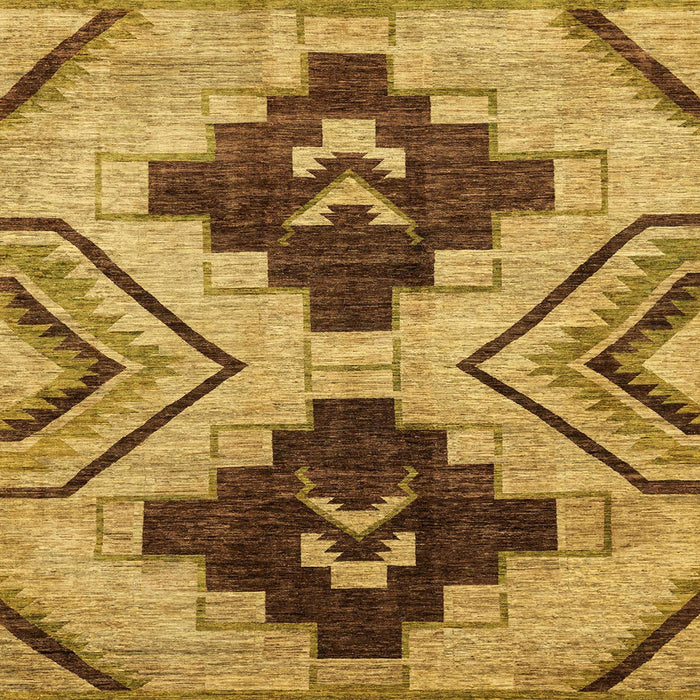 Square Machine Washable Abstract Orange Rug, wshabs3049