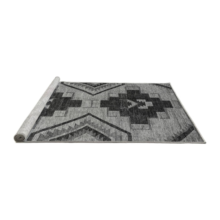 Sideview of Machine Washable Oriental Gray Modern Rug, wshabs3049gry