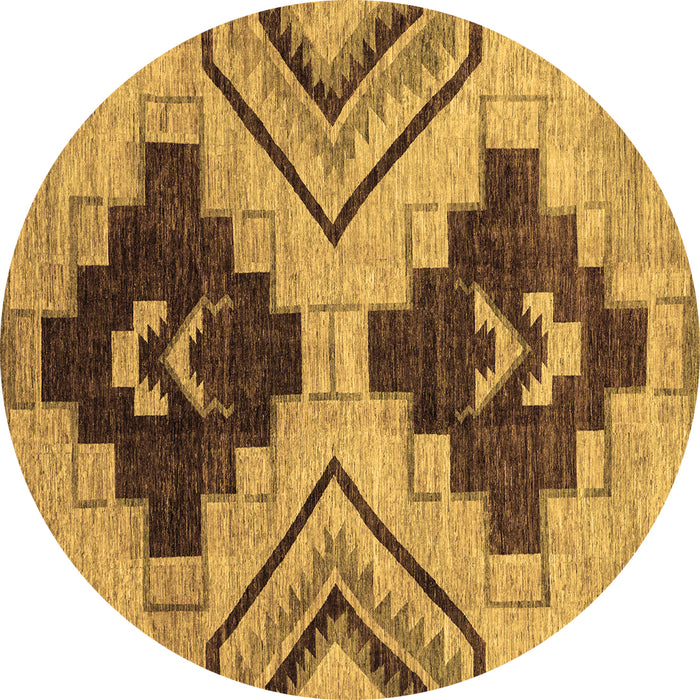 Round Oriental Brown Modern Rug, abs3049brn