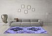 Machine Washable Oriental Blue Modern Rug in a Living Room, wshabs3049blu