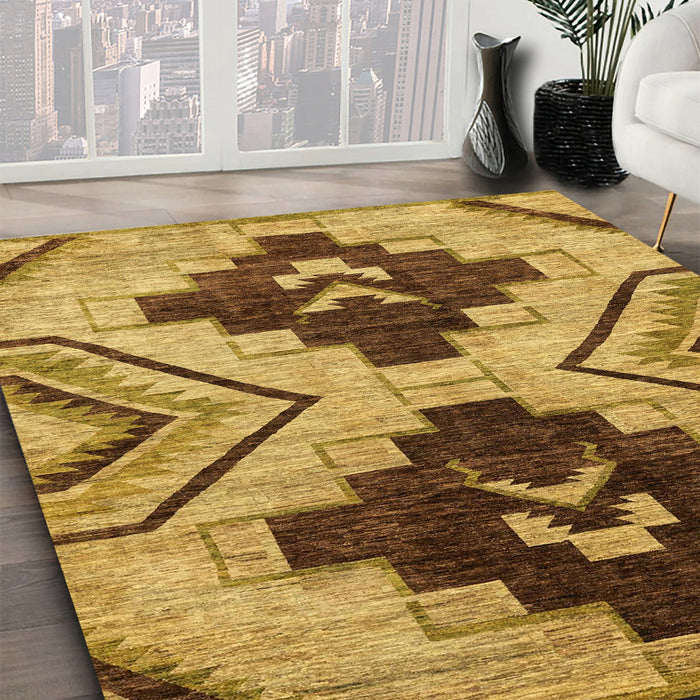 Machine Washable Abstract Orange Rug in a Family Room, wshabs3049