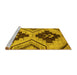 Sideview of Machine Washable Oriental Yellow Modern Rug, wshabs3049yw