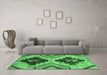 Machine Washable Oriental Emerald Green Modern Area Rugs in a Living Room,, wshabs3049emgrn