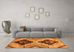 Machine Washable Oriental Orange Modern Area Rugs in a Living Room, wshabs3049org