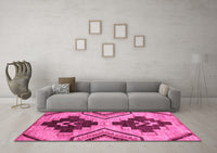 Machine Washable Oriental Pink Modern Rug, wshabs3049pnk