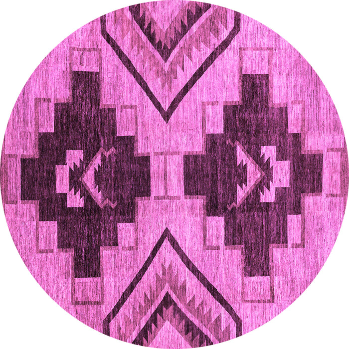 Round Machine Washable Oriental Purple Modern Area Rugs, wshabs3049pur