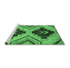 Sideview of Machine Washable Oriental Emerald Green Modern Area Rugs, wshabs3049emgrn