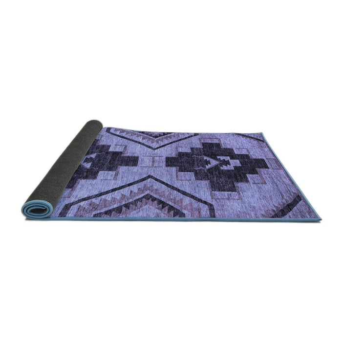 Sideview of Oriental Blue Modern Rug, abs3049blu
