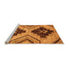 Sideview of Machine Washable Oriental Orange Modern Area Rugs, wshabs3049org