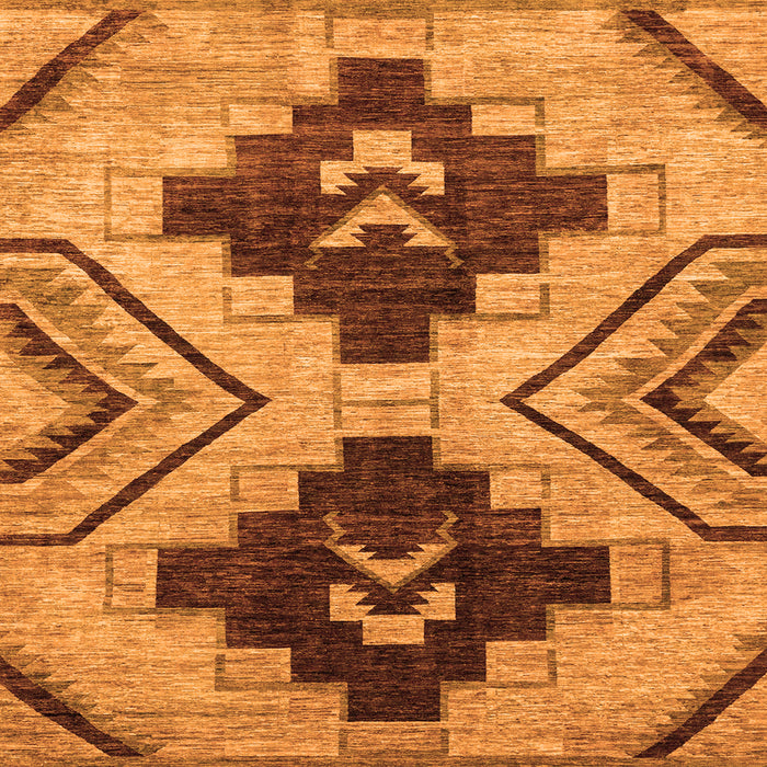 Square Oriental Orange Modern Rug, abs3049org