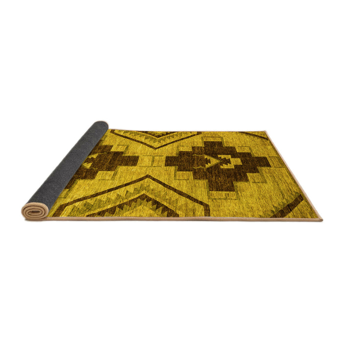 Sideview of Oriental Yellow Modern Rug, abs3049yw