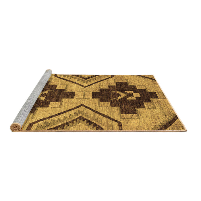 Sideview of Machine Washable Oriental Brown Modern Rug, wshabs3049brn