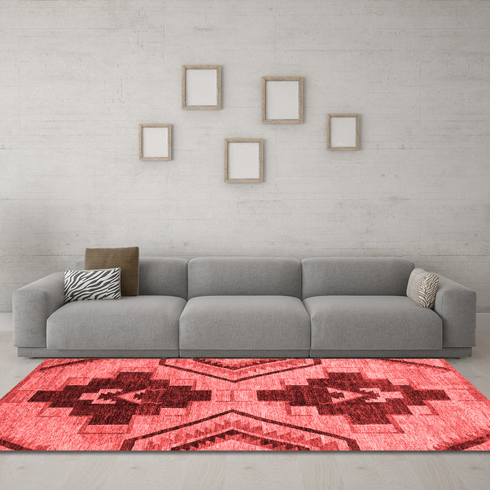 Modern Red Washable Rugs