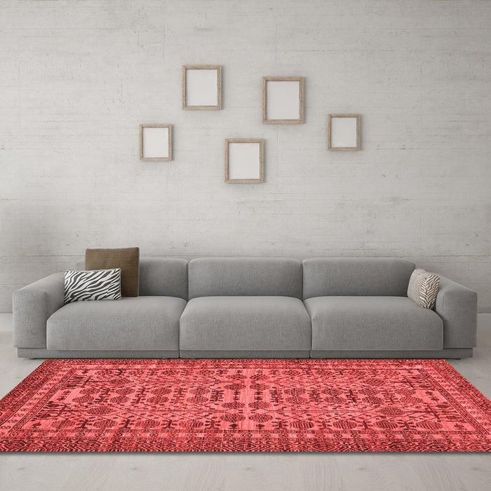 Country Red Washable Rugs
