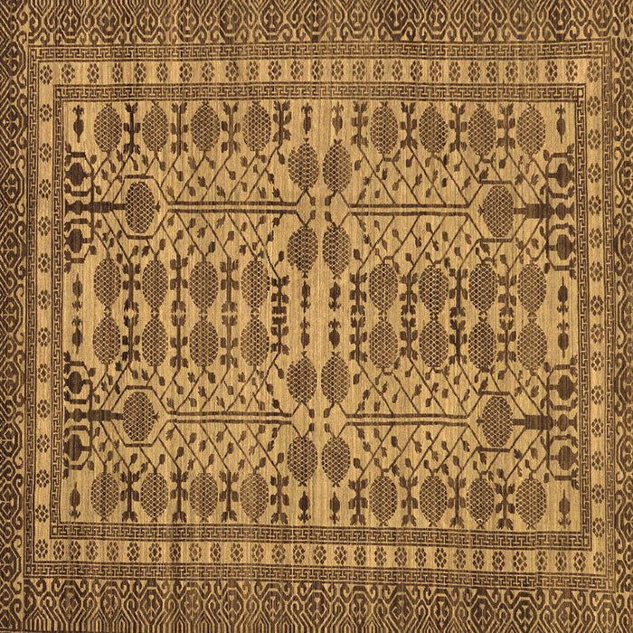 Square Machine Washable Southwestern Brown Country Rug, wshabs304brn