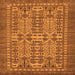 Square Machine Washable Southwestern Orange Country Area Rugs, wshabs304org