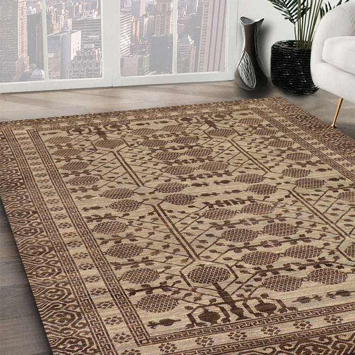 Abstract Light Copper Gold Southwestern Rug in Family Room, abs304