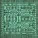 Square Southwestern Turquoise Country Rug, abs304turq