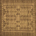 Square Southwestern Brown Country Rug, abs304brn