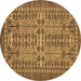 Round Southwestern Brown Country Rug, abs304brn