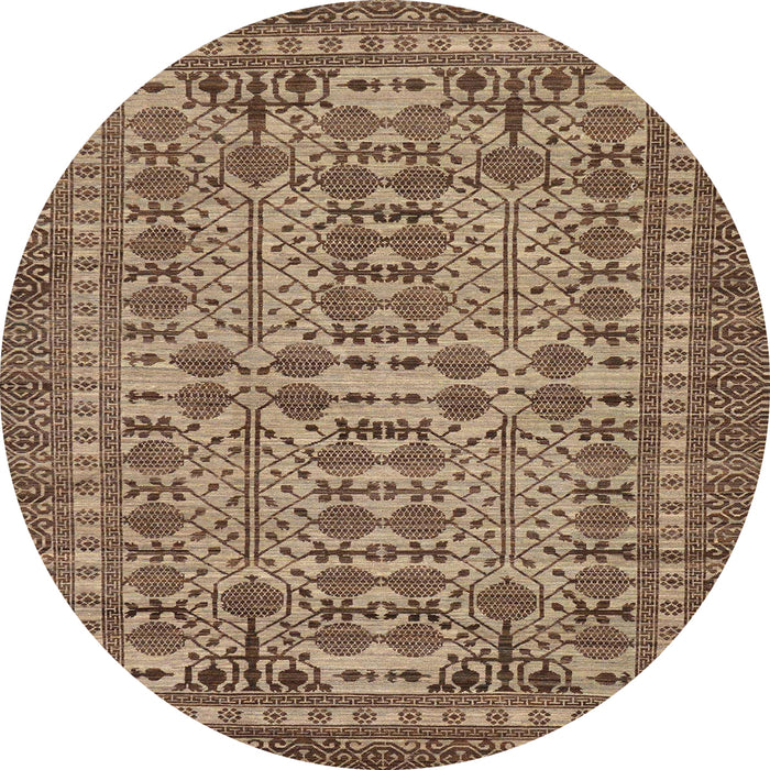 Round Machine Washable Abstract Light Copper Gold Rug, wshabs304