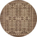 Round Abstract Light Copper Gold Southwestern Rug, abs304