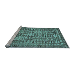 Sideview of Machine Washable Southwestern Light Blue Country Rug, wshabs304lblu