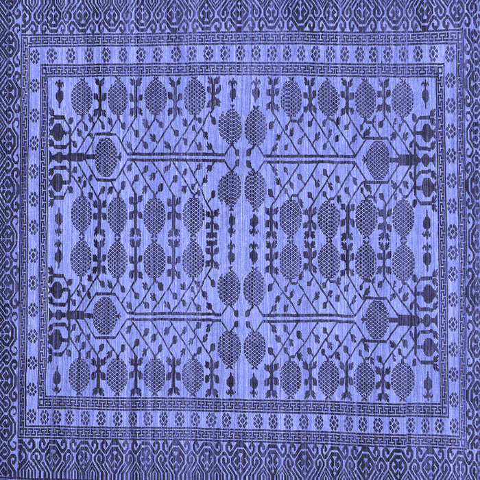 Square Machine Washable Southwestern Blue Country Rug, wshabs304blu