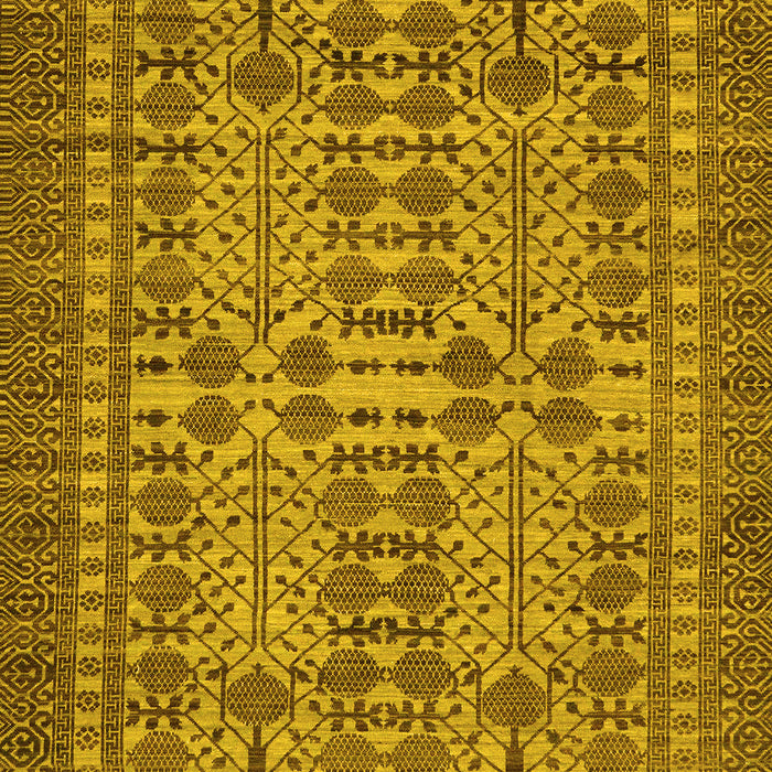 Machine Washable Southwestern Yellow Country Rug, wshabs304yw