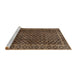 Sideview of Machine Washable Abstract Bakers Brown Rug, wshabs305
