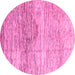 Round Machine Washable Abstract Pink Modern Rug, wshabs3050pnk