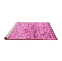 Sideview of Machine Washable Abstract Pink Modern Rug, wshabs3050pnk