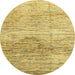 Round Abstract Bold Yellow Modern Rug, abs3050