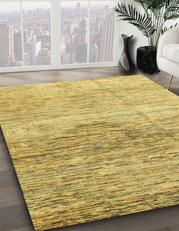 Machine Washable Abstract Yellow Rug in a Family Room, wshabs3050