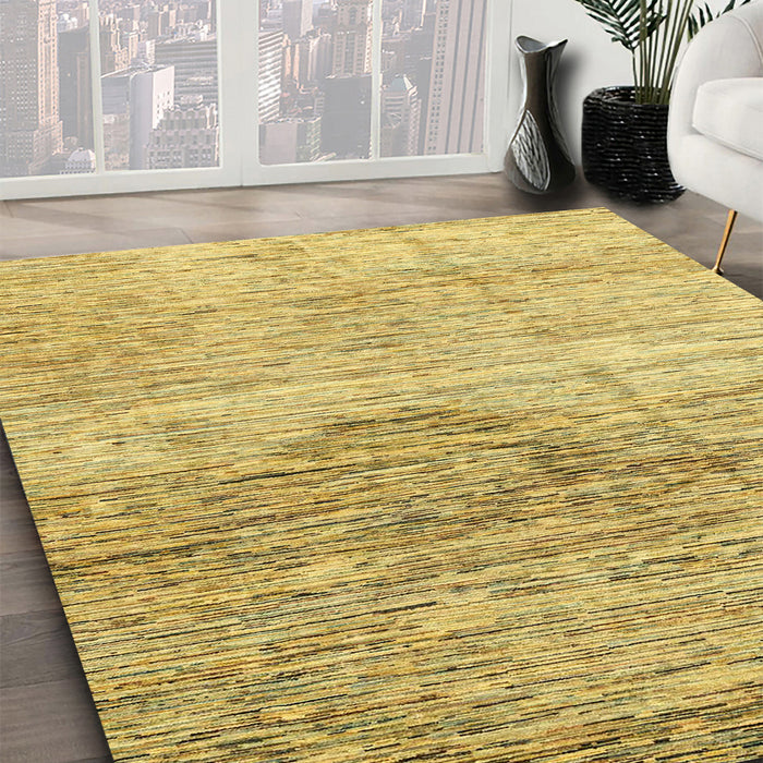 Machine Washable Abstract Yellow Rug in a Family Room, wshabs3050