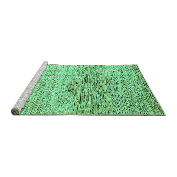 Sideview of Machine Washable Abstract Turquoise Modern Area Rugs, wshabs3050turq
