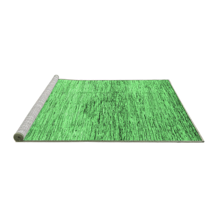 Sideview of Machine Washable Abstract Emerald Green Modern Area Rugs, wshabs3050emgrn