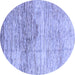 Round Abstract Blue Modern Rug, abs3050blu