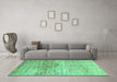 Machine Washable Abstract Turquoise Modern Area Rugs in a Living Room,, wshabs3050turq