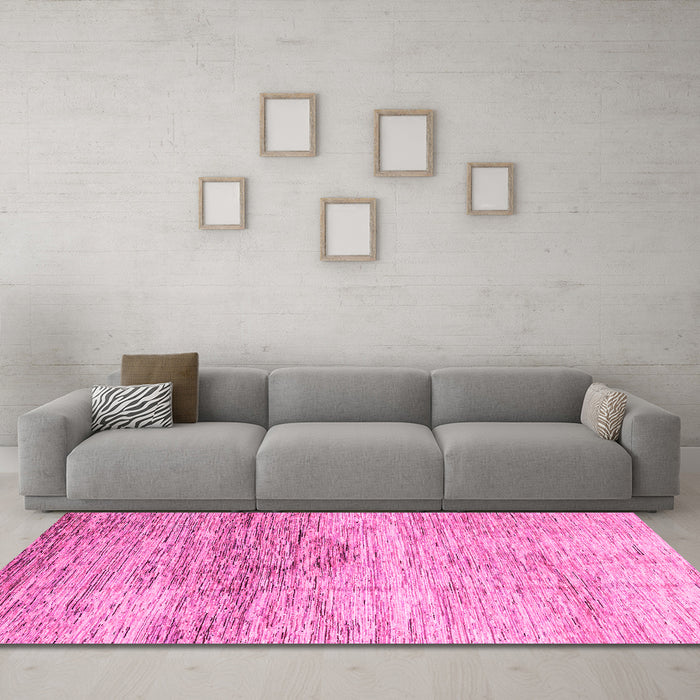Machine Washable Abstract Pink Modern Rug in a Living Room, wshabs3050pnk
