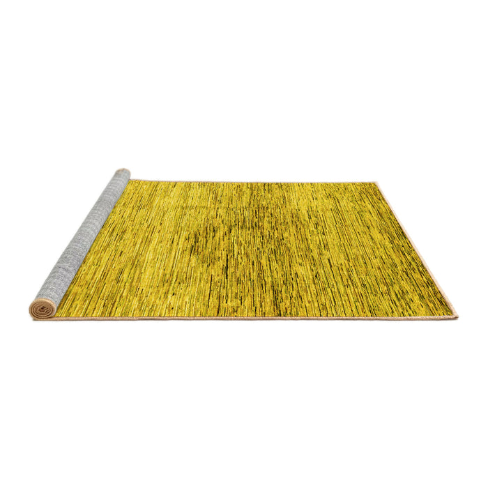 Sideview of Machine Washable Abstract Yellow Modern Rug, wshabs3050yw